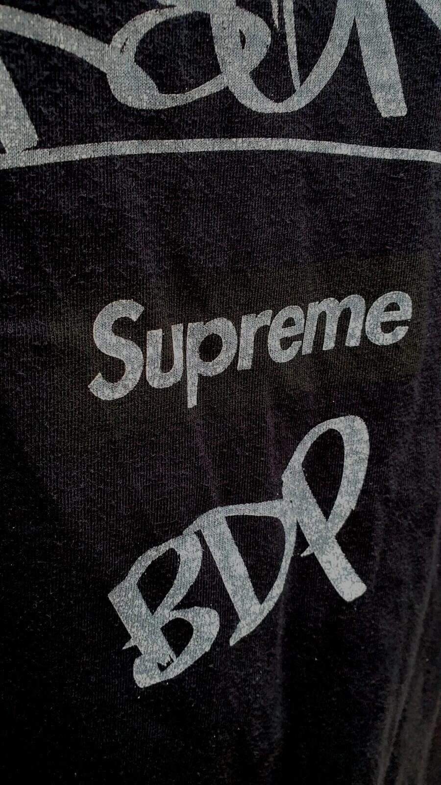 FW14 Supreme x KRS-One All Means tee navy T-shirt size L large box logo Rare