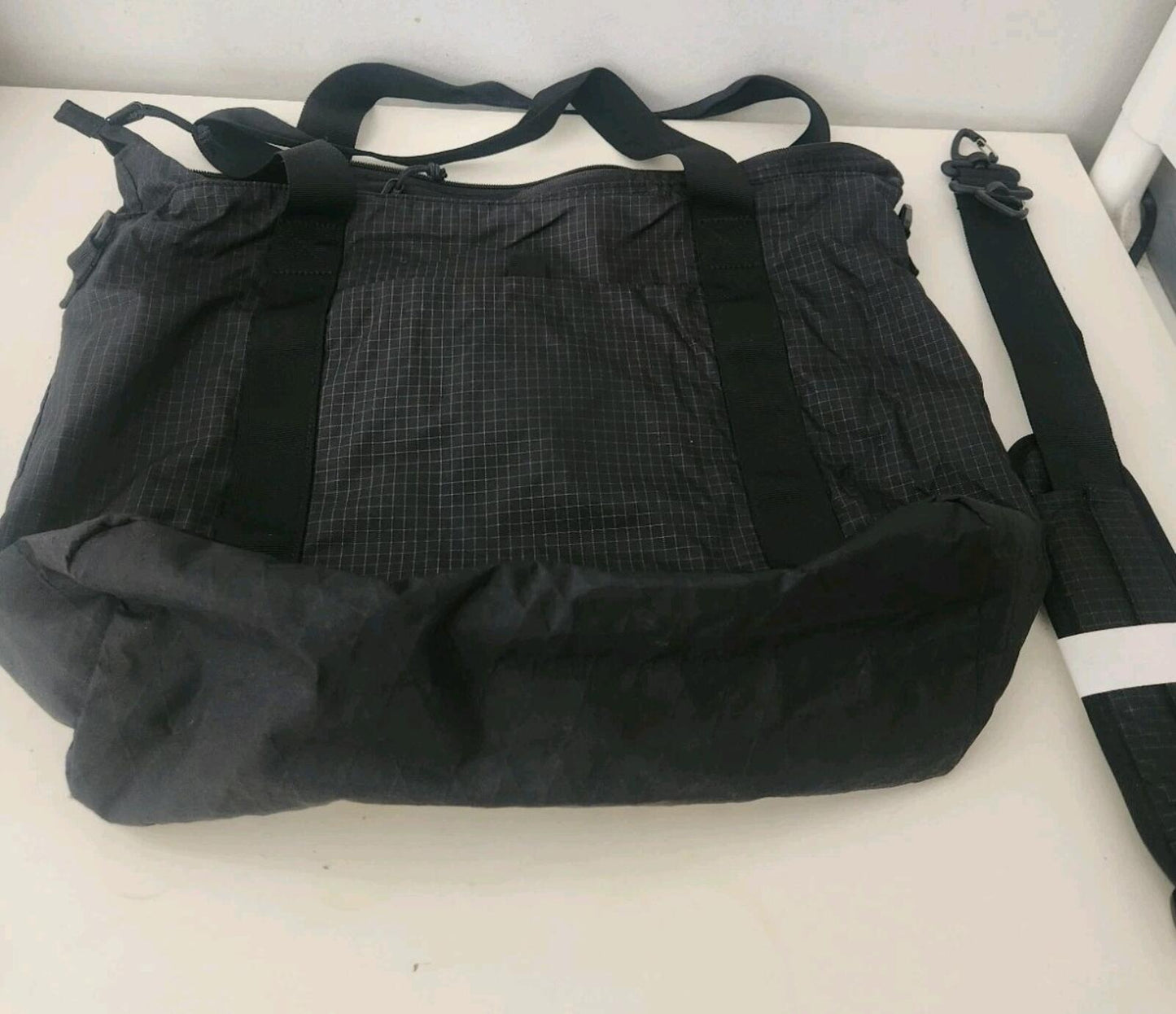 FW23 Supreme Tote Bag Water Resistant Reflective Logo Black 20L Duffle