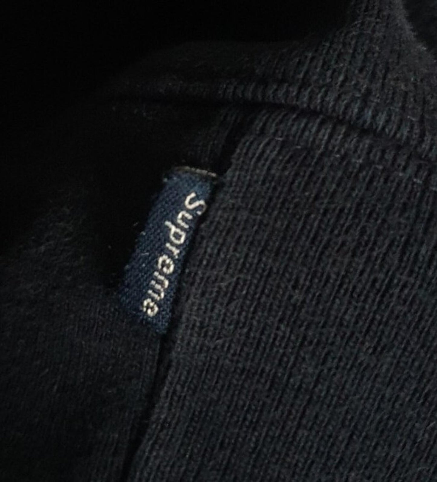 FW16 Supreme Color Blocked Arc Logo Hooded Sweatshirt Navy Size M