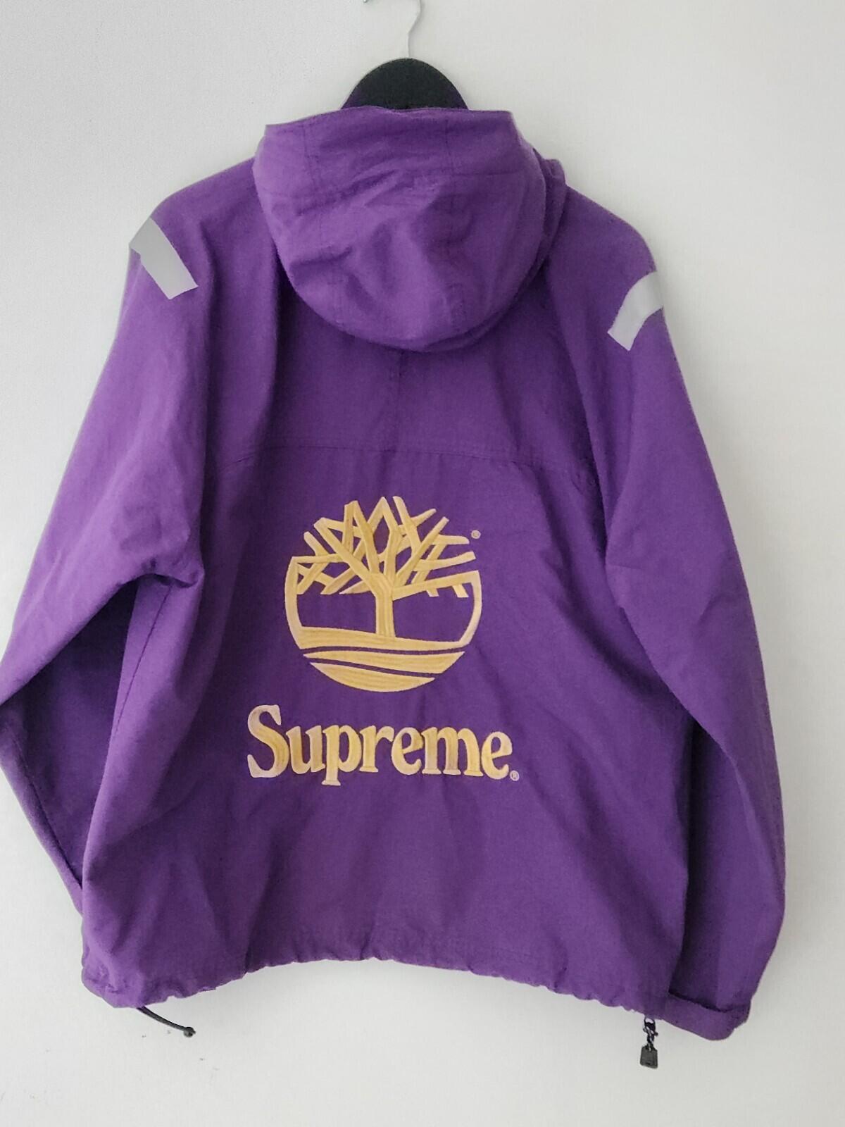 SS21 Supreme x Timberland Reflective Taping Anorak Jacket Purple Size M