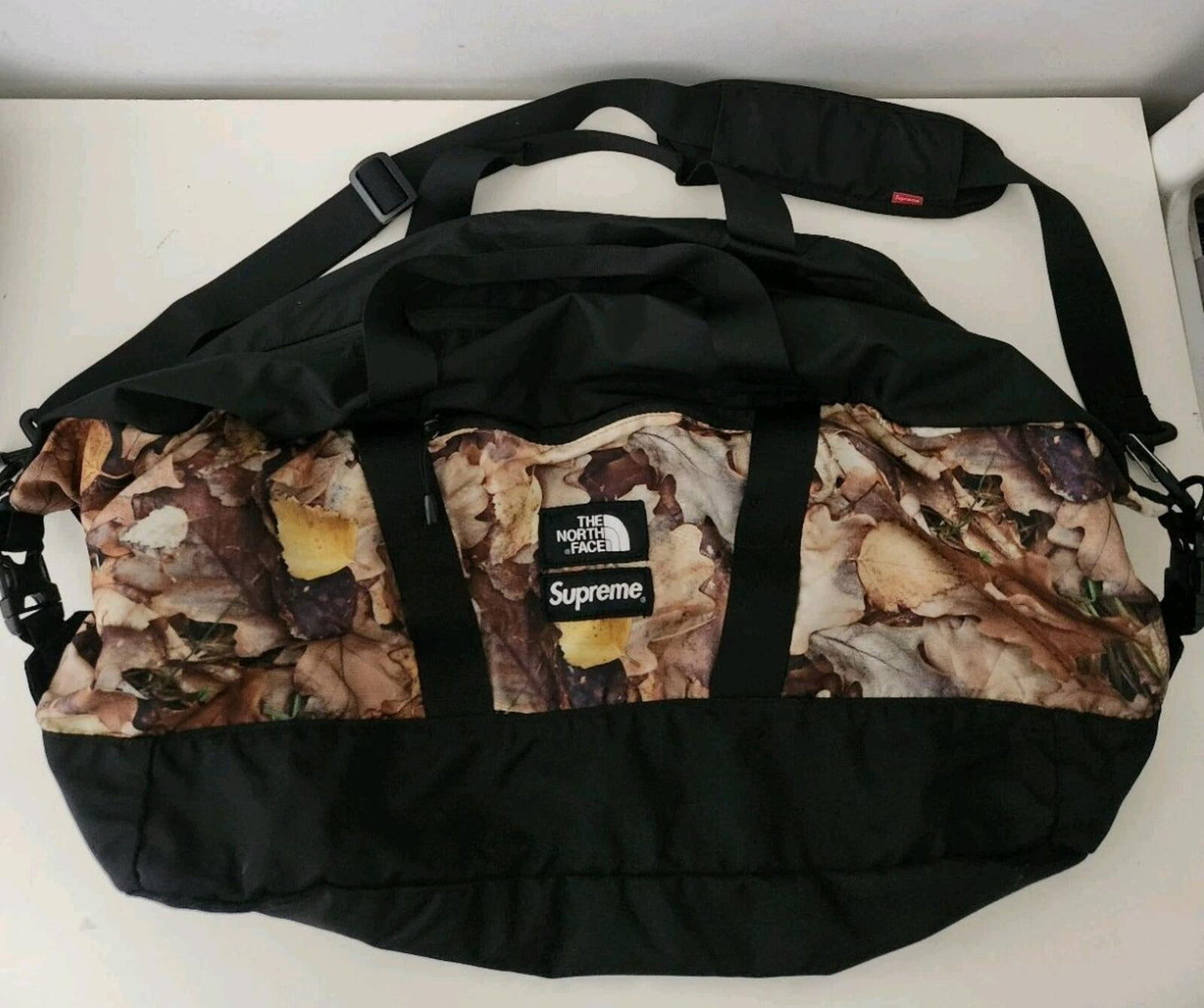 FW16 Supreme x The North Face Apex Duffle Bag Leaves TNF Nylon Duffel