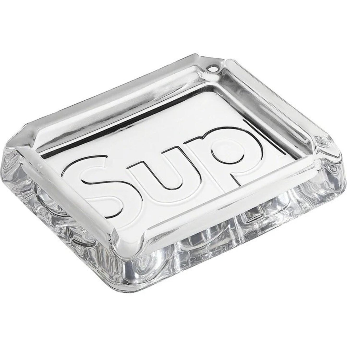 SS20 Supreme Debossed Glass Ashtray Clear Accessory