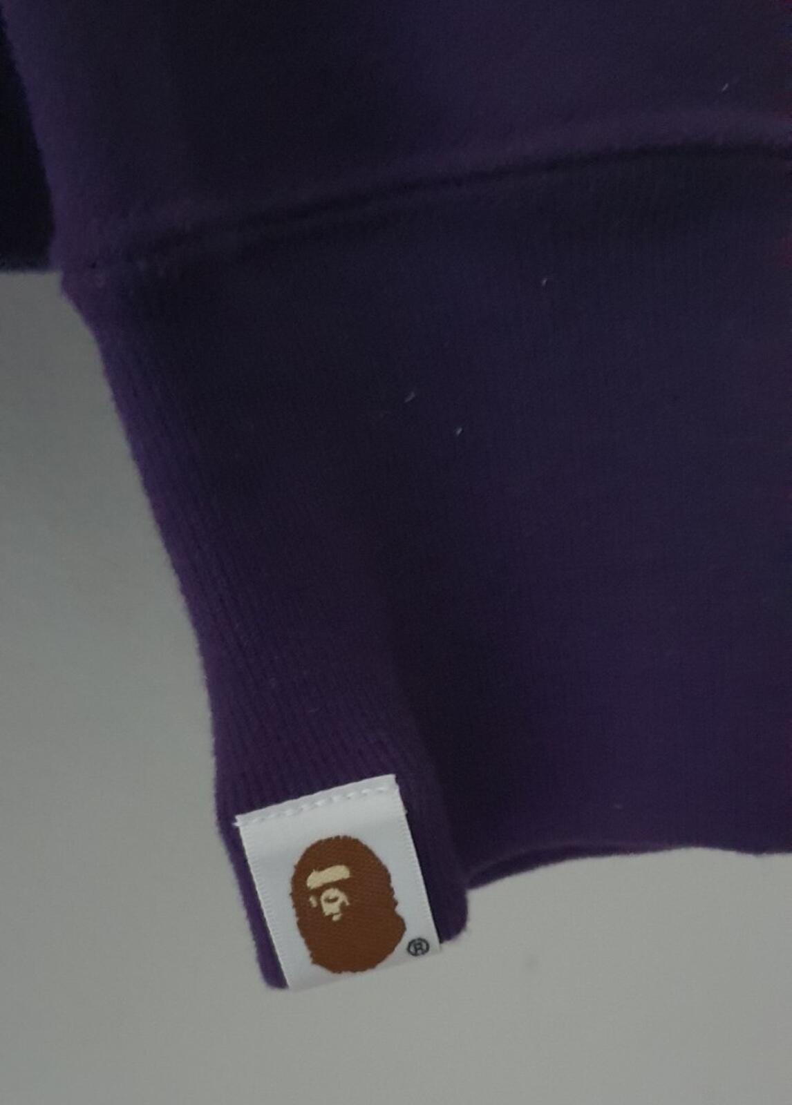 A BATHING APE Shark Full Zip Hooded Sweatshirt Purple Size S BAPE