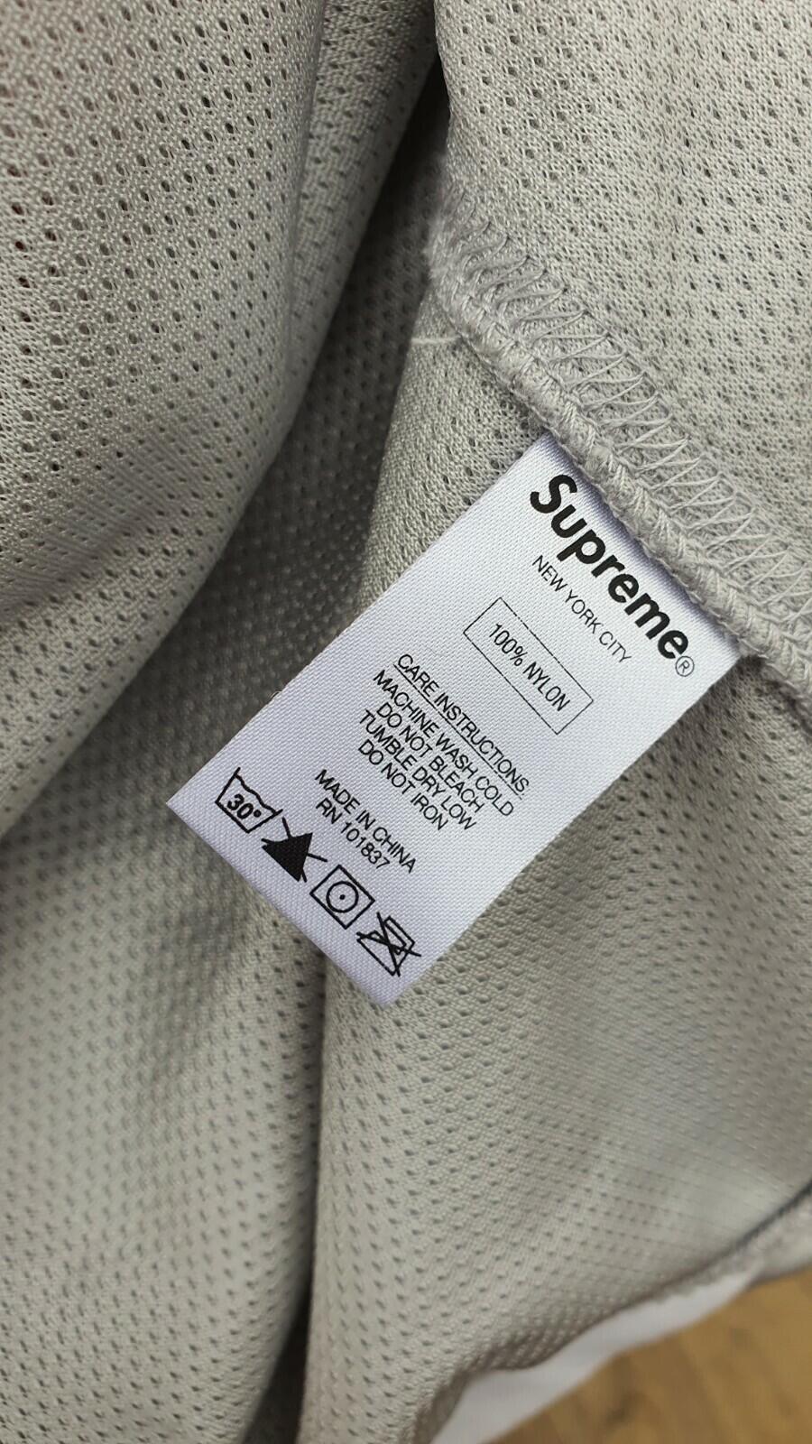 SS15 Supreme Mesh Nylon Varsity Jacket Silver Size M