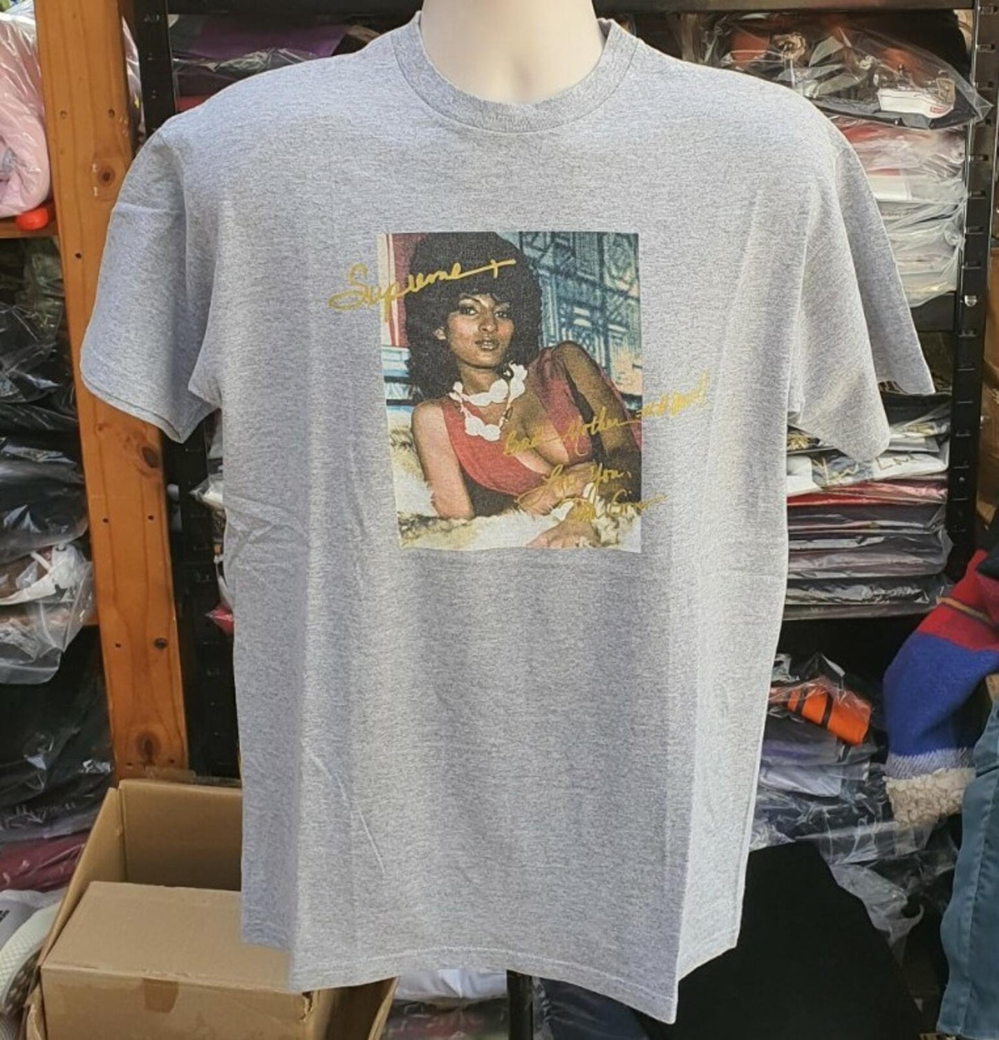 SS12 Supreme Pam Grier Tee grey T-shirt size L large vintage Very Rare