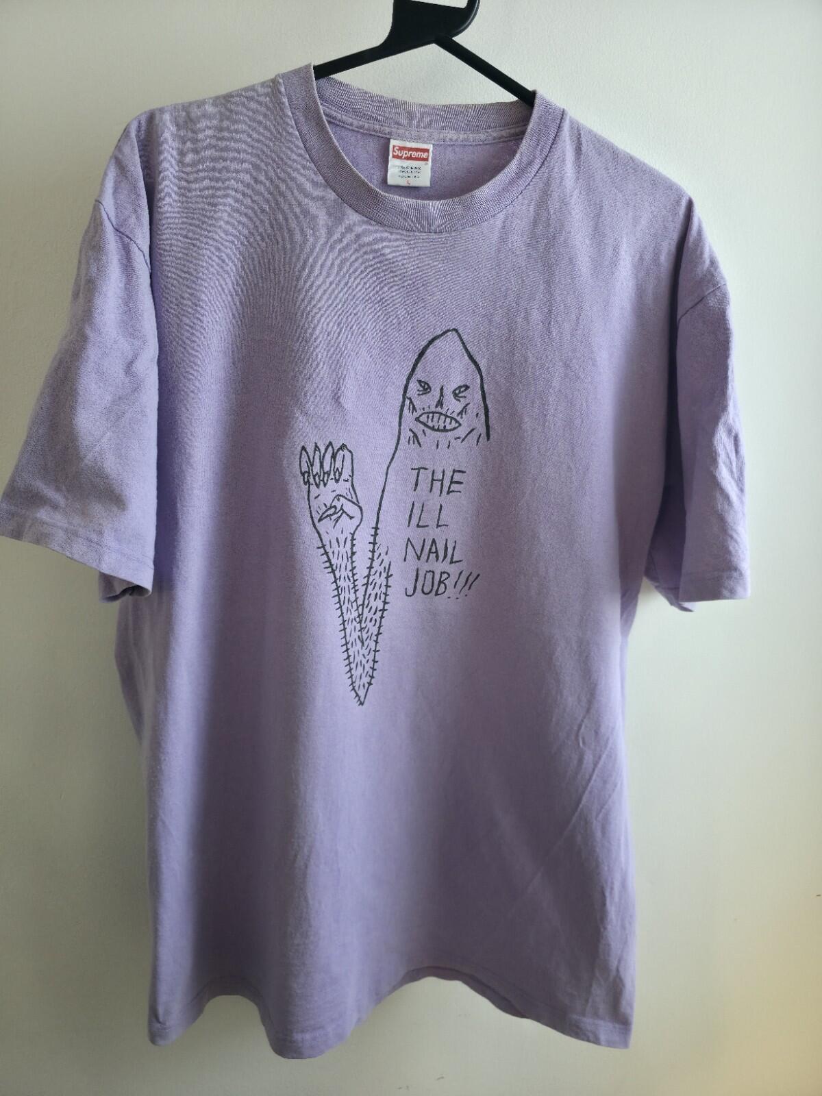 2003 Supreme x NeckFace The Ill Nail Job Tee Light Purple Size L