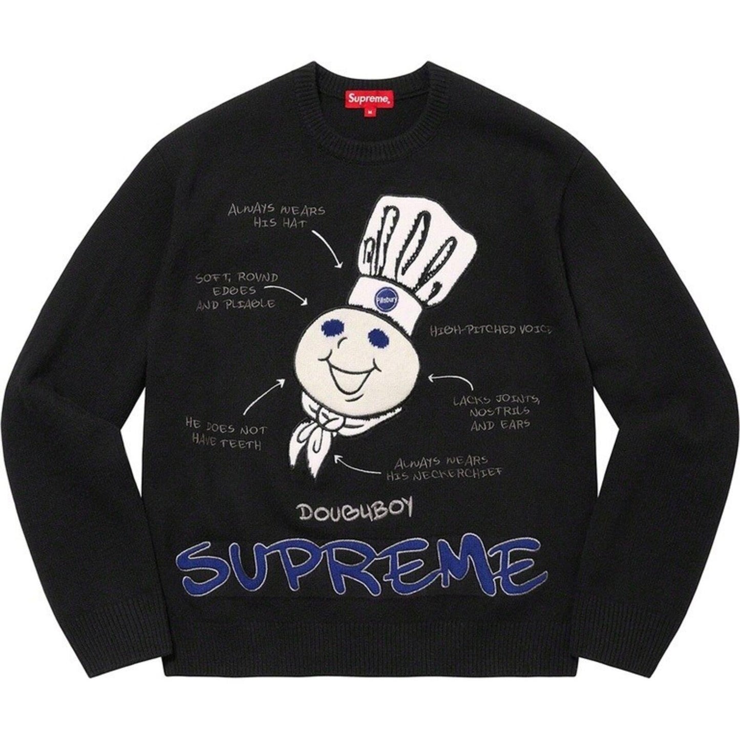Sudadera de lana Supreme Doughboy FW22 negra talla S