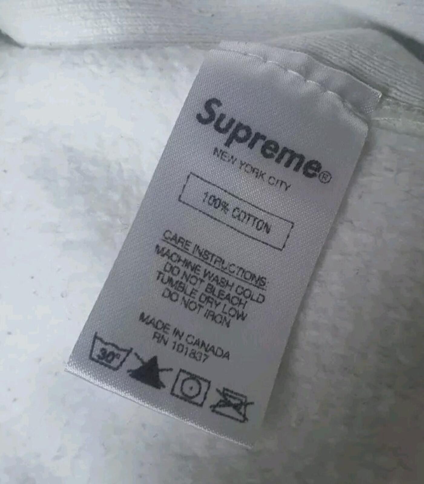 FW15 Supreme S Logo Hooded Sweatshirt size M medium White hoodie