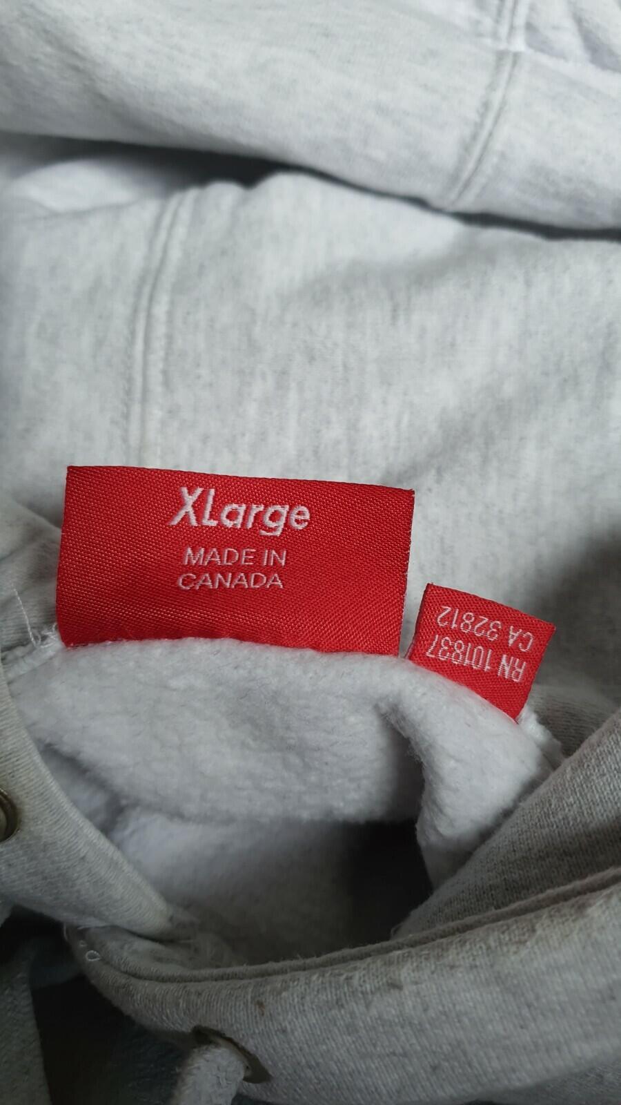 FW16 Supreme Color Blocked Arc Logo Kapuzenpullover Grau Größe XL