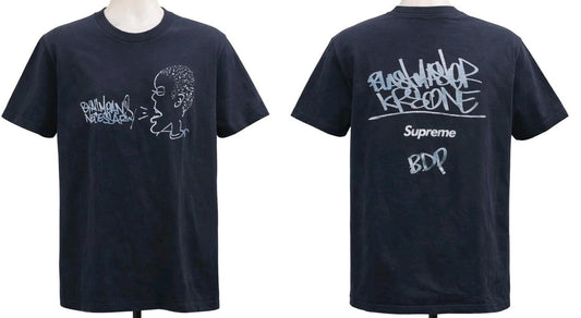 FW14 Supreme x KRS-One All Means tee navy T-shirt size L large box logo Rare