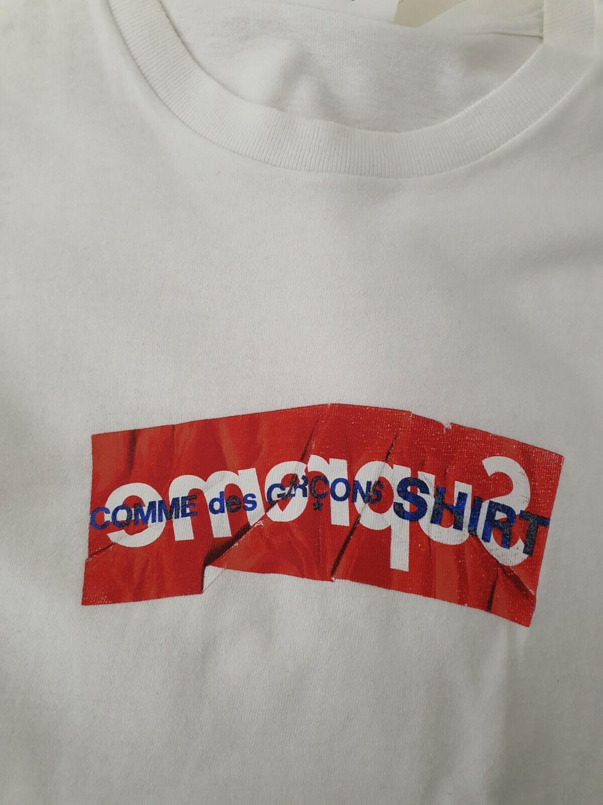 SS17 Supreme CDG Commes Des Garçons Shirt Box logo tee white T-shirt M medium
