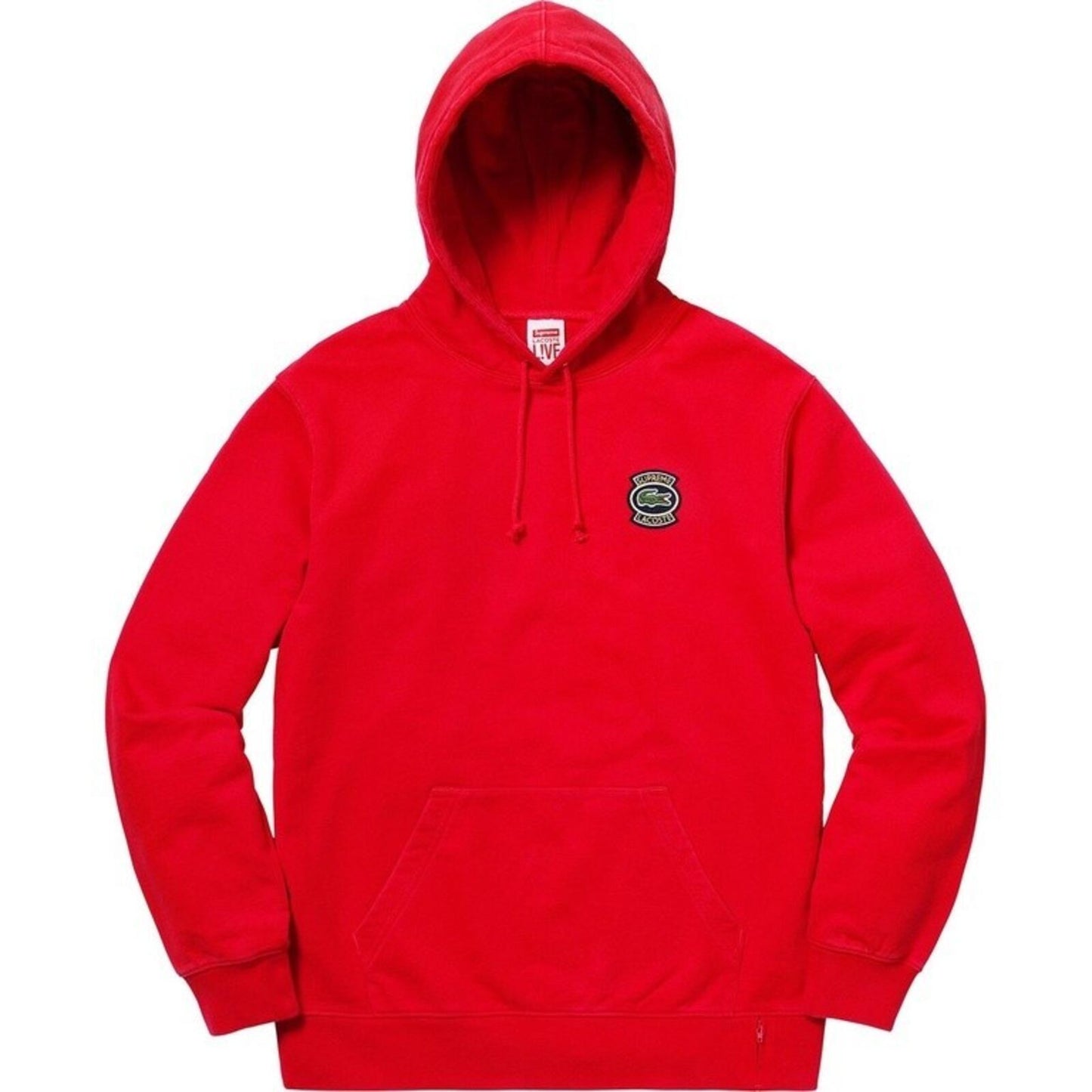 SS18 Supreme x Lacoste Hooded Sweatshirt Red Size S