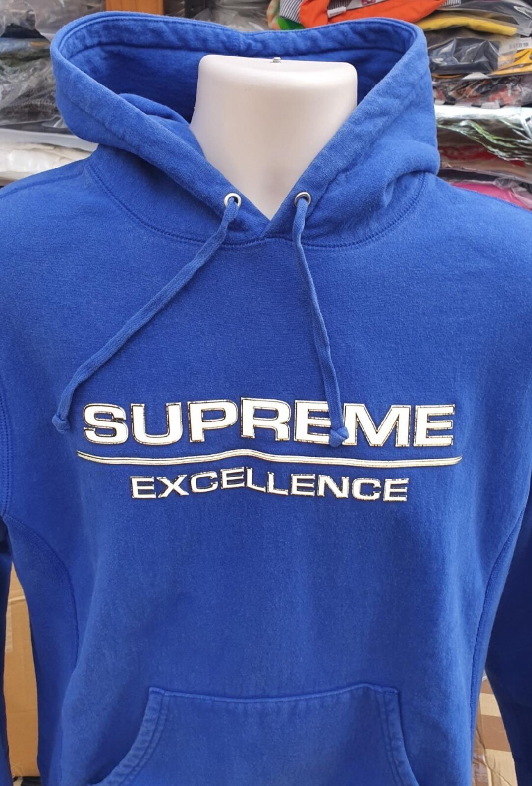 FW17 Supreme Reflective Excellence hooded Sweatshirt M medium blue hoodie royal