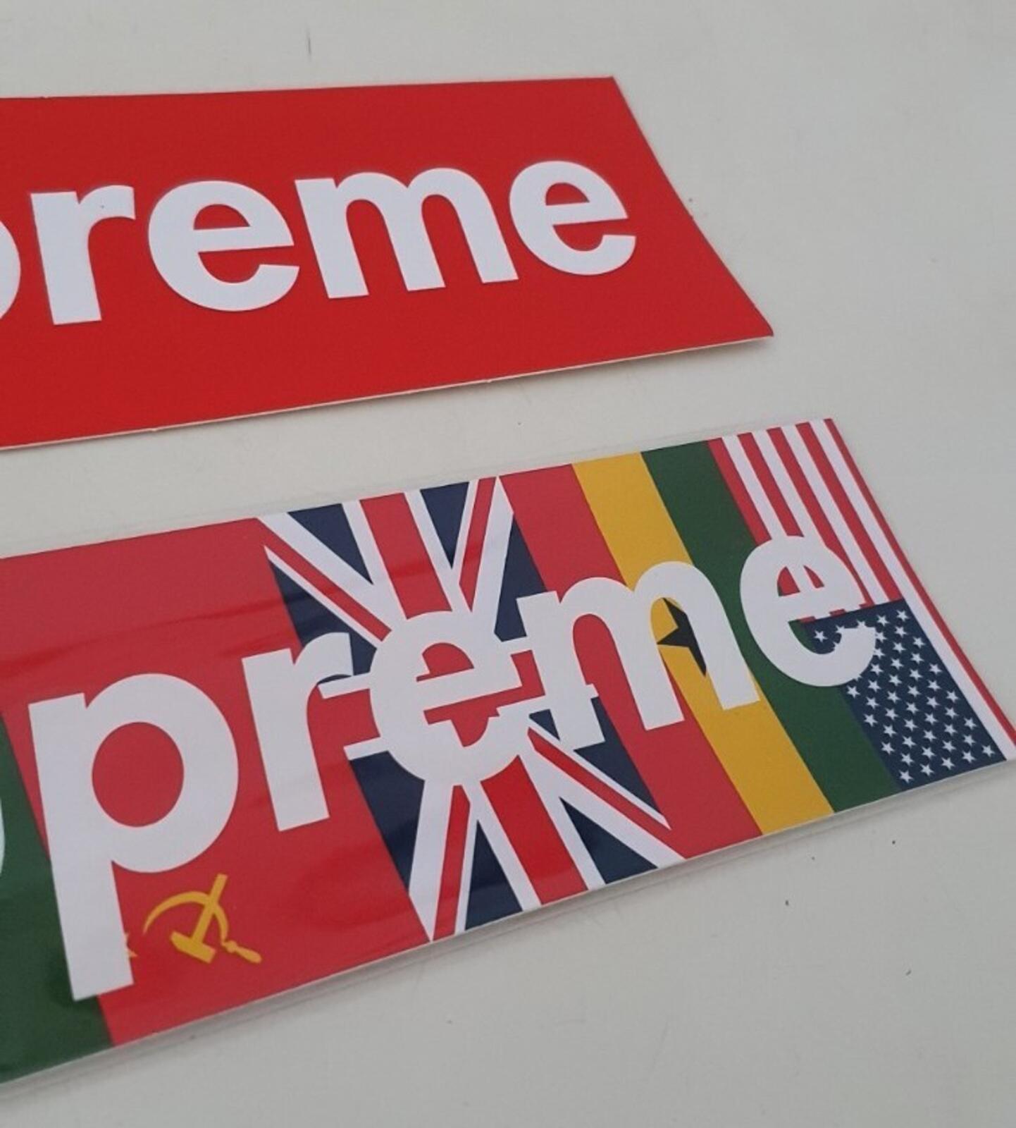 FW13 Supreme Flags box logo sticker vintage 2013 in protective sleeve Very Rare
