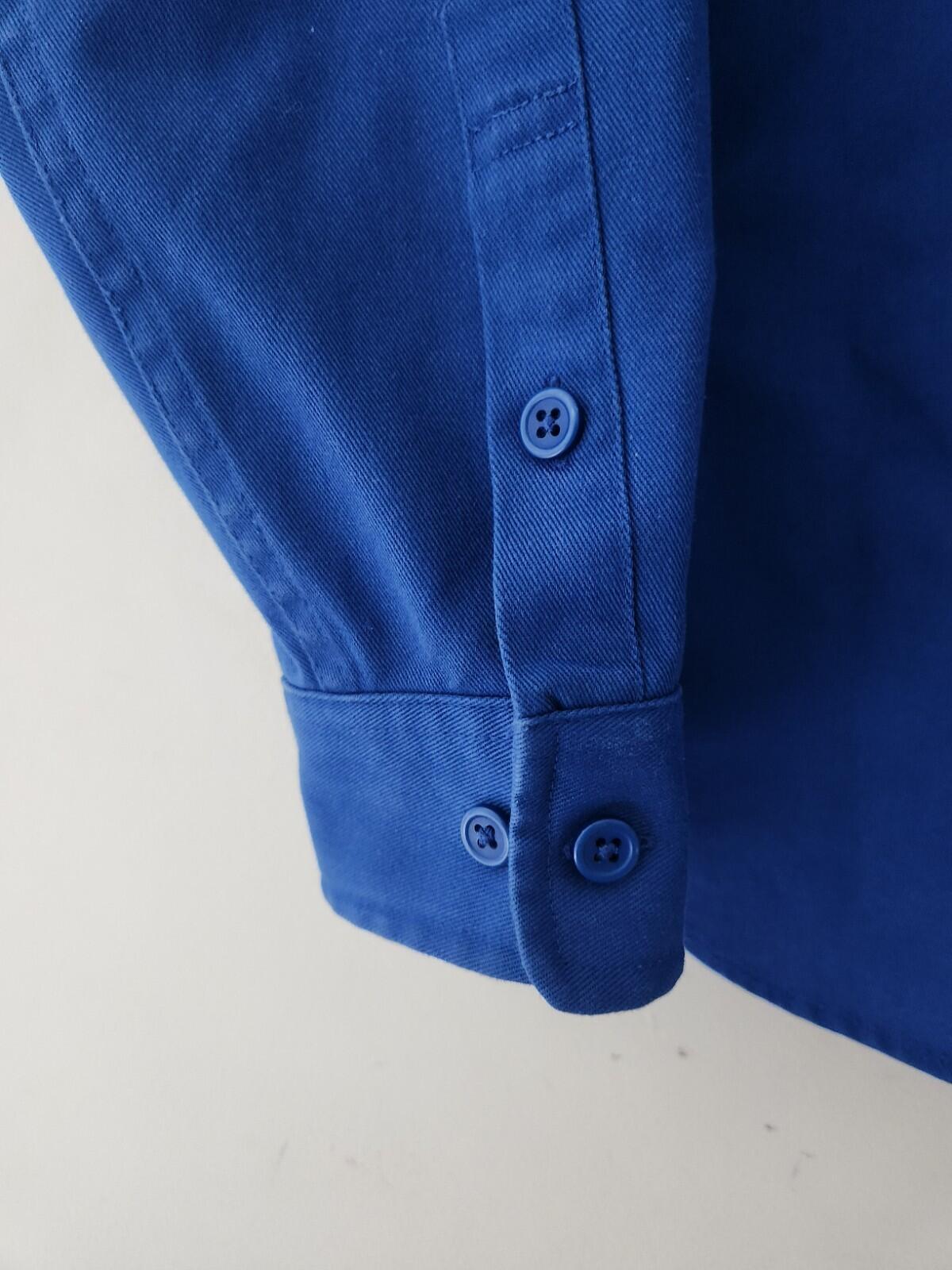 FW13 Supreme Hooded Twill Shirt Blue Size M