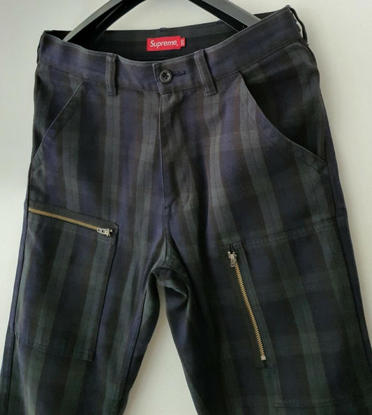 Pantalón FW14 Supreme Flight Blackwatch cuadros talla 30 pantalones escoceses W30 L30