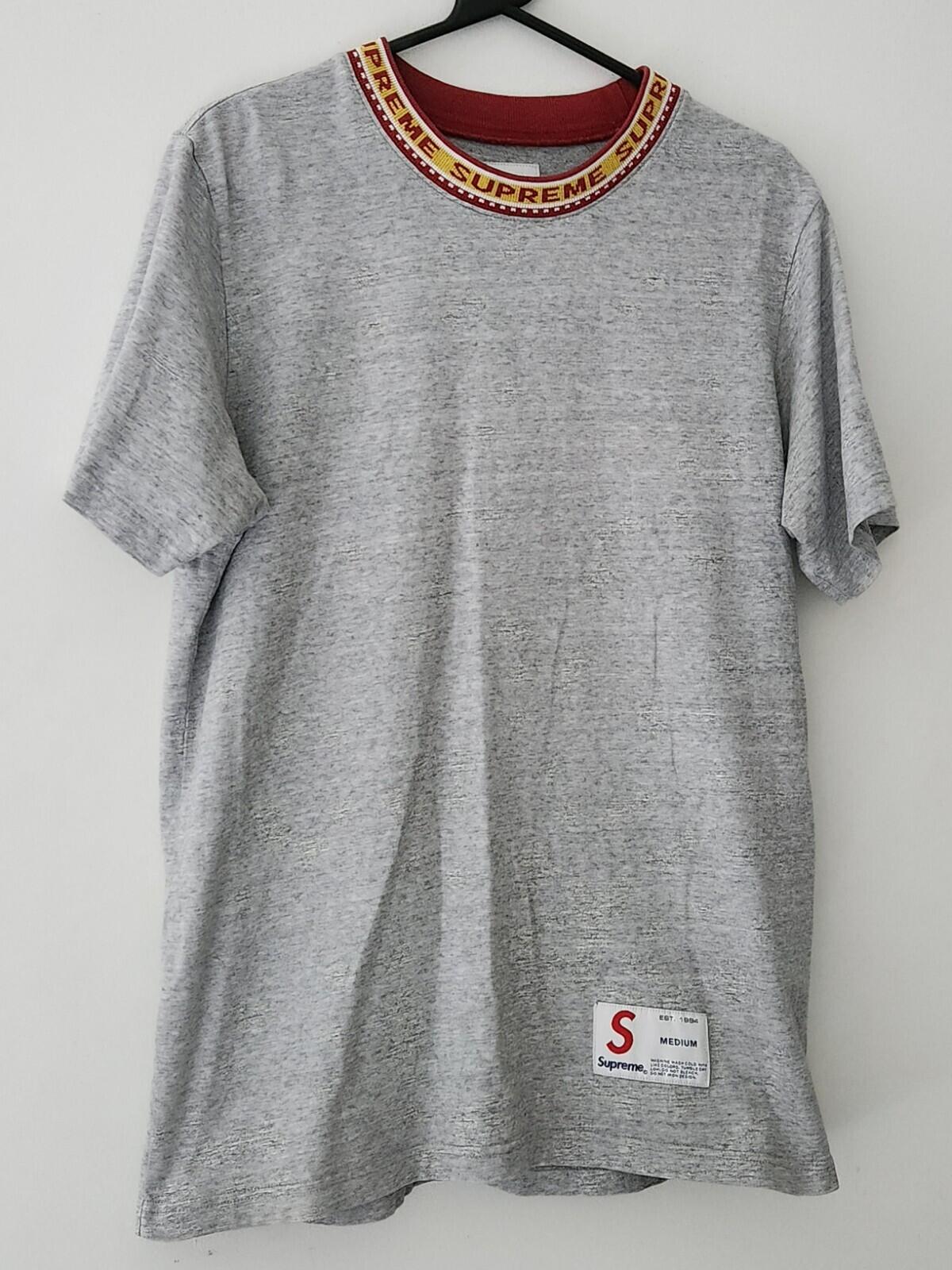FW15 Supreme Stadium Ringer Top grey T-shirt size M Medium tee Rare