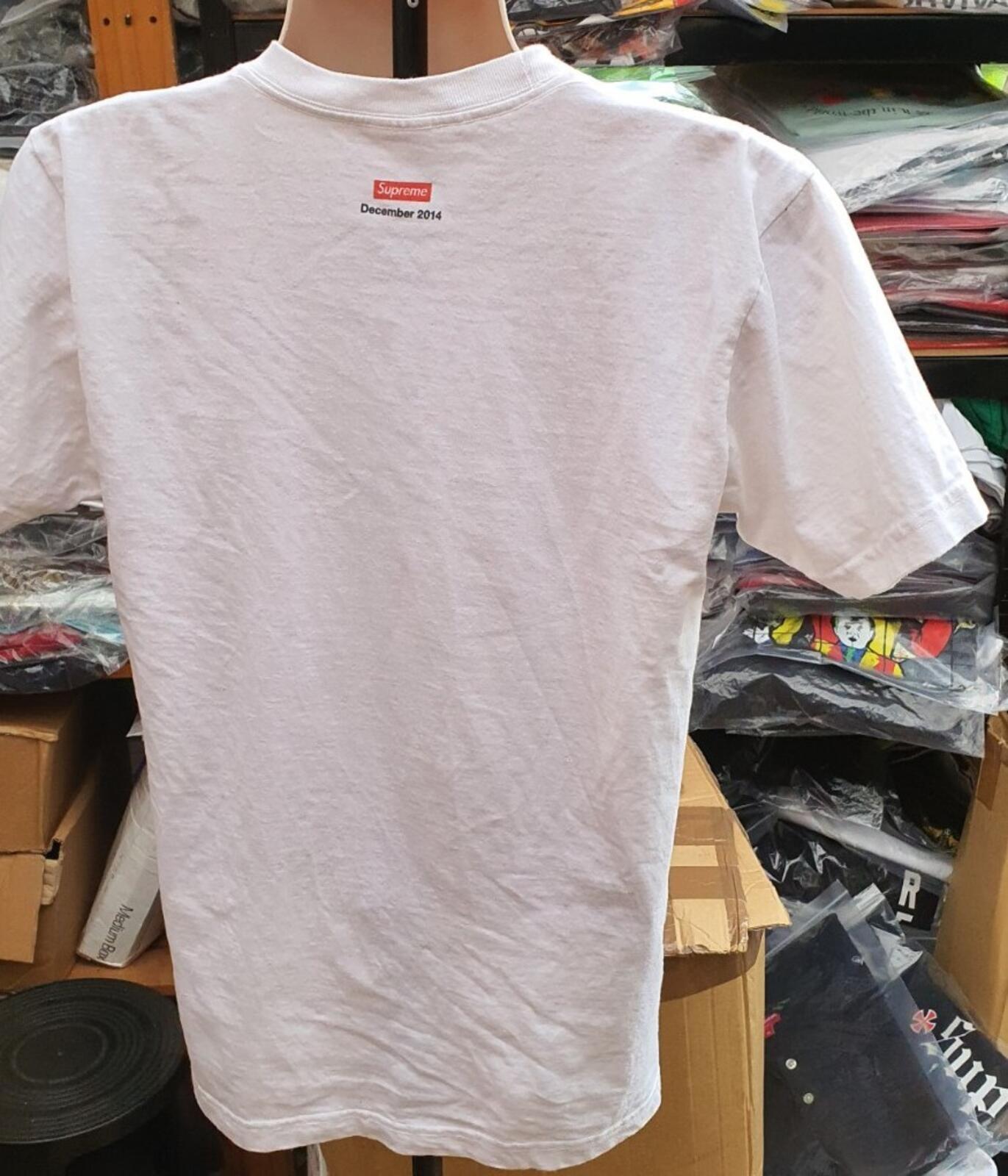 FW14 Supreme Silent Night Tee talla M mediana camiseta blanca Navidad Rara