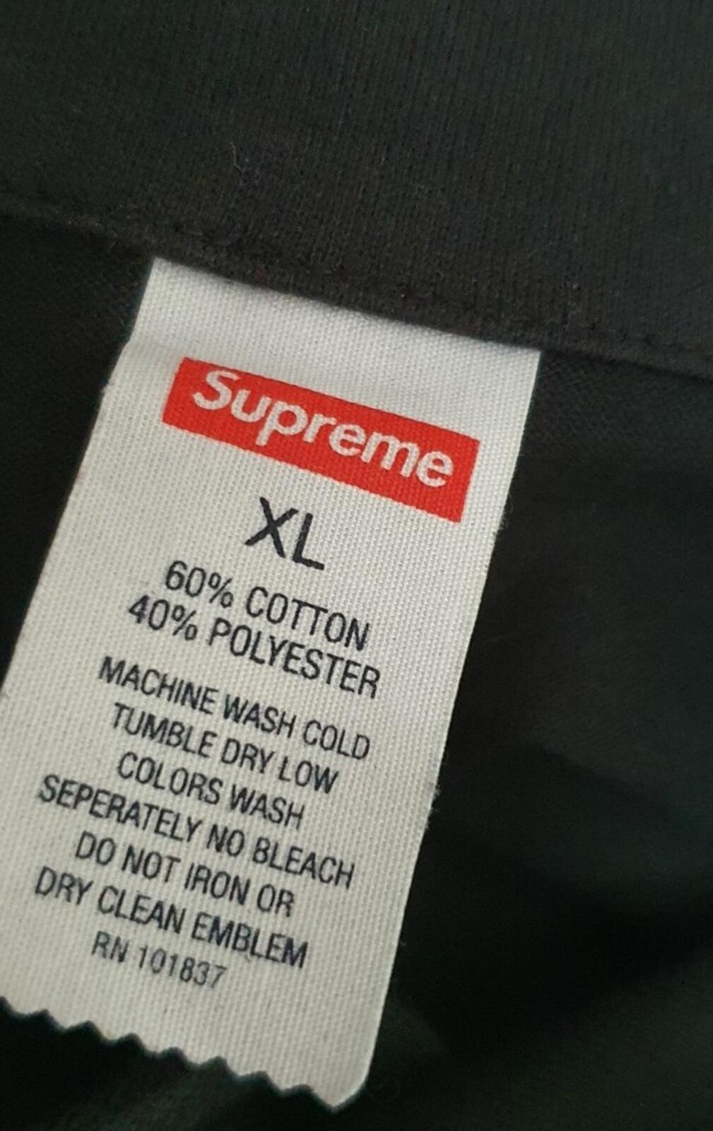 SS16 Supreme Hooded Baseball Top Black Size XL