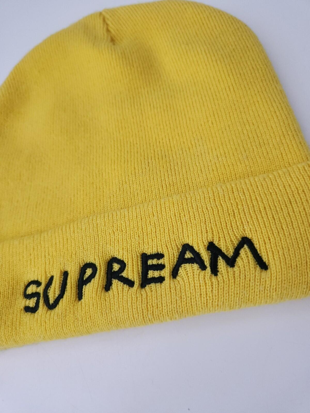 FW13 Supreme Starter Piss Face Beanie Gelb Supreme Mark Gonzales