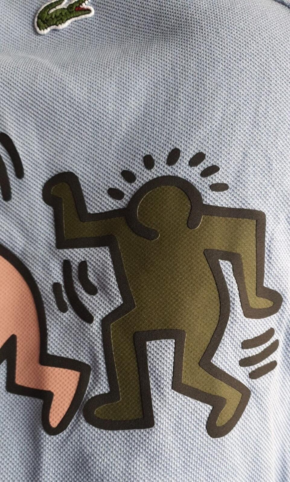 LACOSTE x KEITH HARING polo shirt from 2019 size L large FR 5 light blue Worn 1x