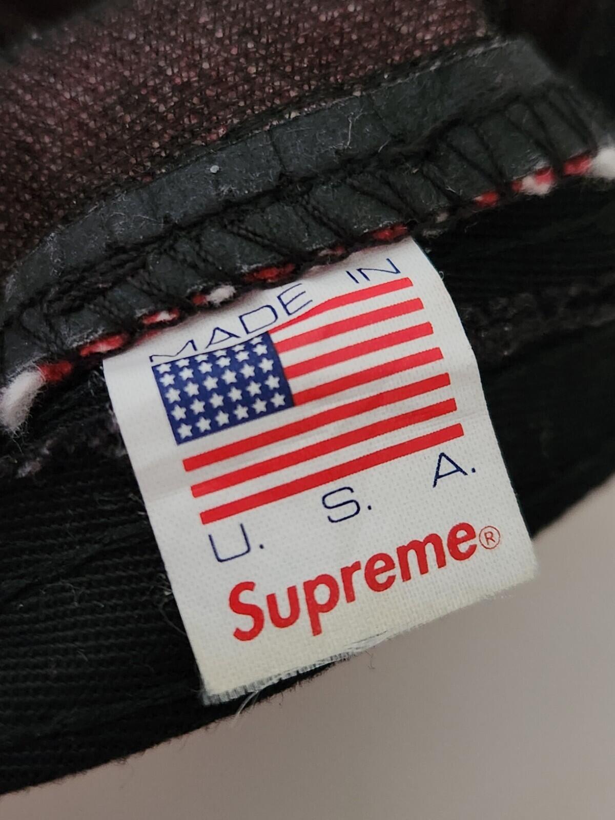 FW15 Supreme F UCK EM' ALL denim camp cap Red hat box logo