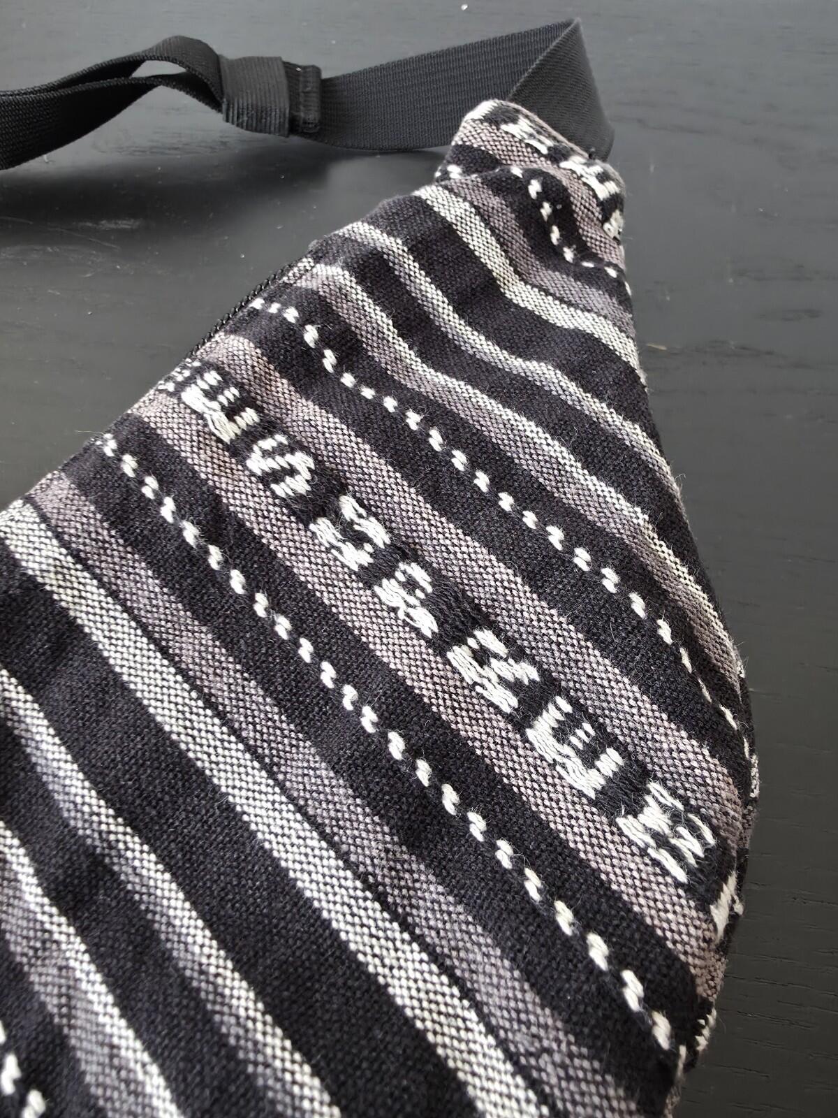 SS20 Supreme Woven Stripe Waist Bag Black