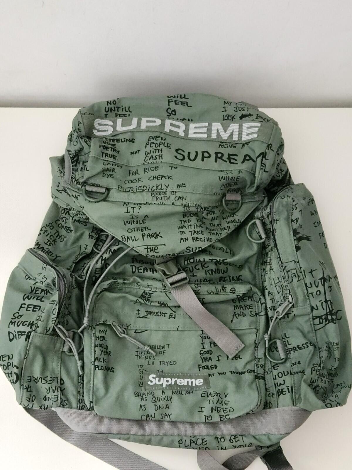 SS23 Supreme Field backpack Water Resistant Bag Olive Gonz 37L Mark Gonzales New