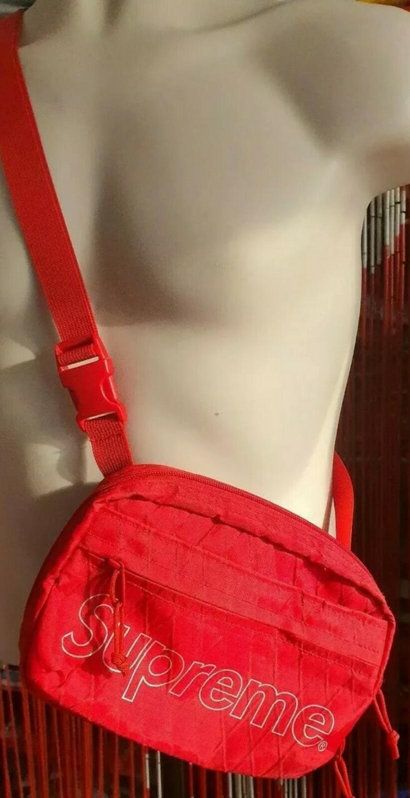 FW18 Supreme red waist and shoulder bags Water and Abrasion resistant