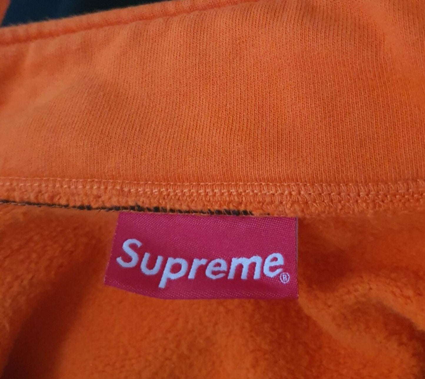 FW18 Supreme Sweatshirt Half-zip Speedway Black / Orange Crewneck size L large