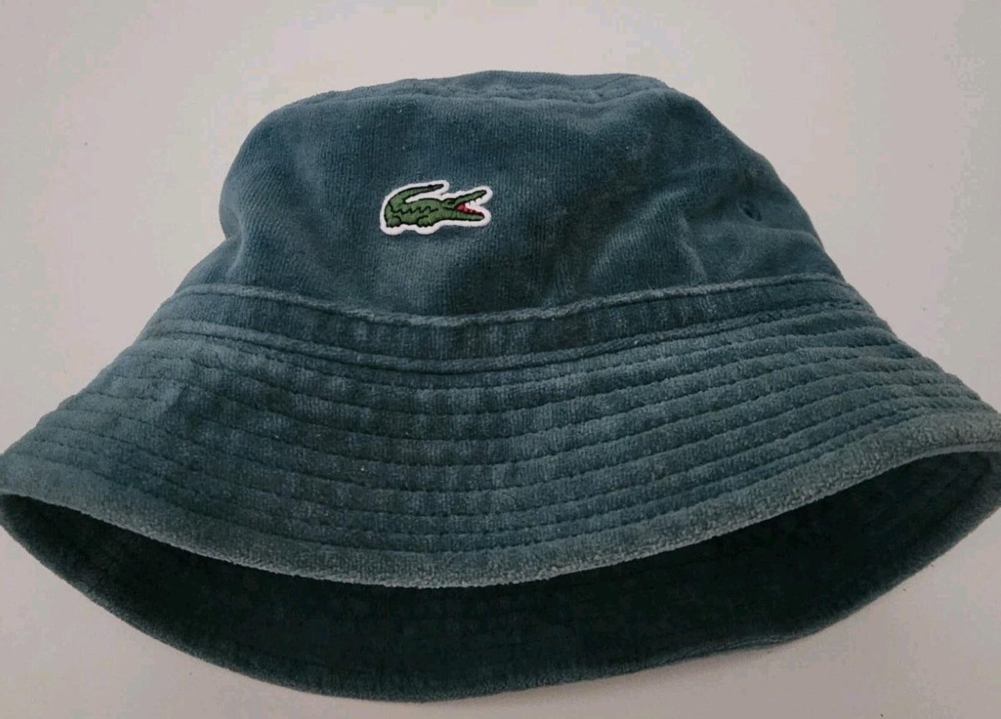 SS18 Supreme x Lacoste Velour crusher size M Medium Teal bucket hat
