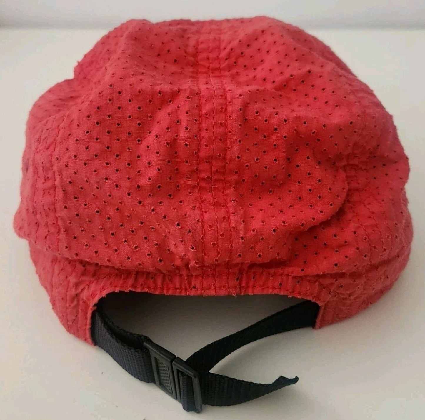 SS17 Supreme Perforated Camp Cap Rot Hut Box Logo Made in U.S.A