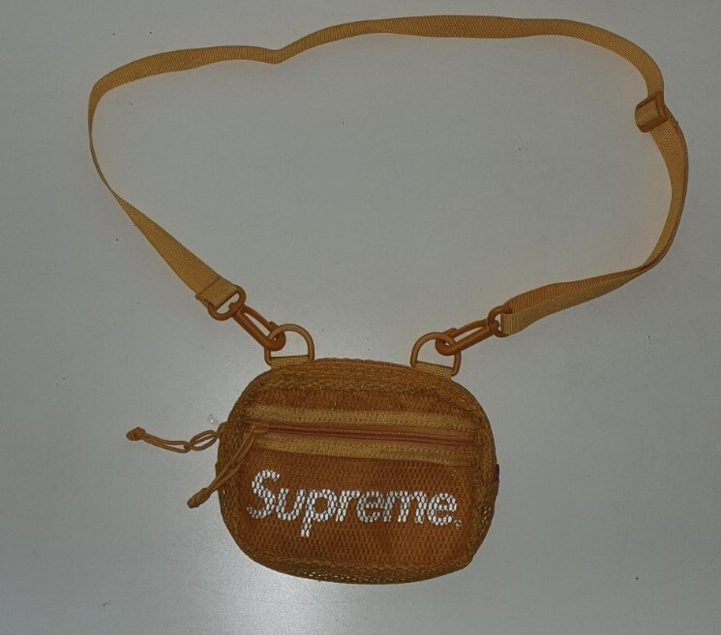 SS20 Supreme small shoulder side bag gold Cordura fabric mesh 3M reflective Logo