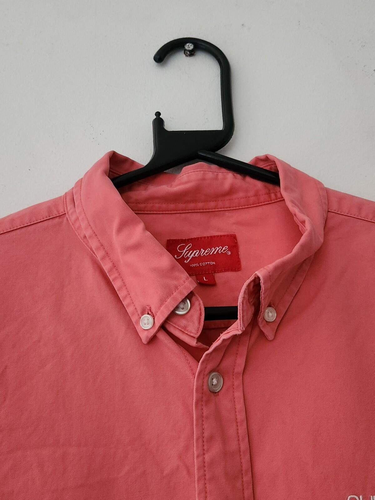 SS18 Supreme Washed Twill Shirt Coral Größe L