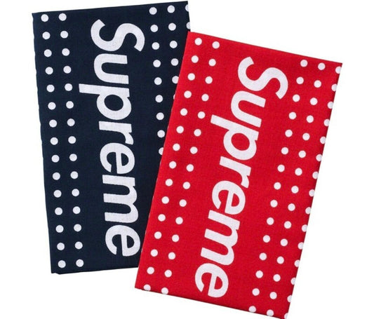 FW22 Supreme Toallas Tenugui (juego de 2) Negro Rojo Algodón Tejido Toallas de mano