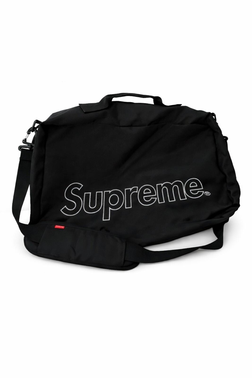 FW19 Supreme black duffle bag messenger box logo Water Resistant Duffel Gym