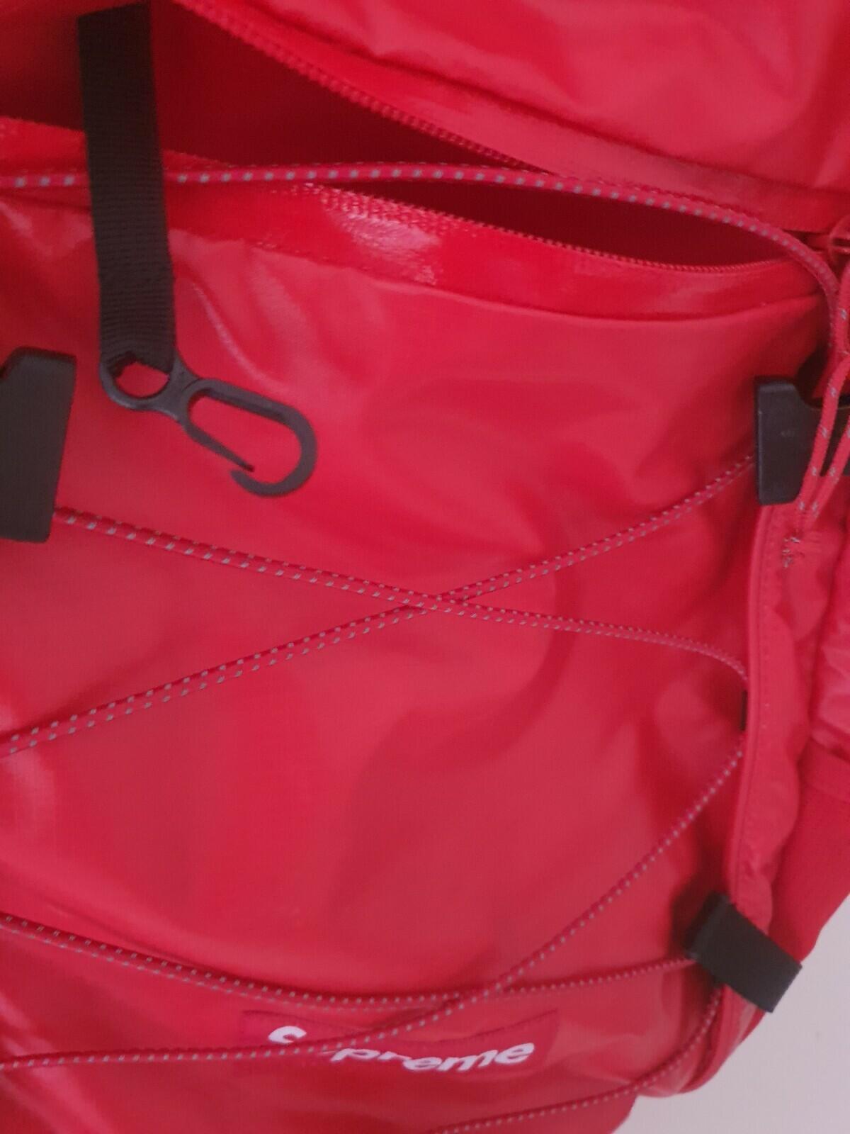 FW17 Supreme red backpack Cordura Fabric box logo Reflective text Rucksack