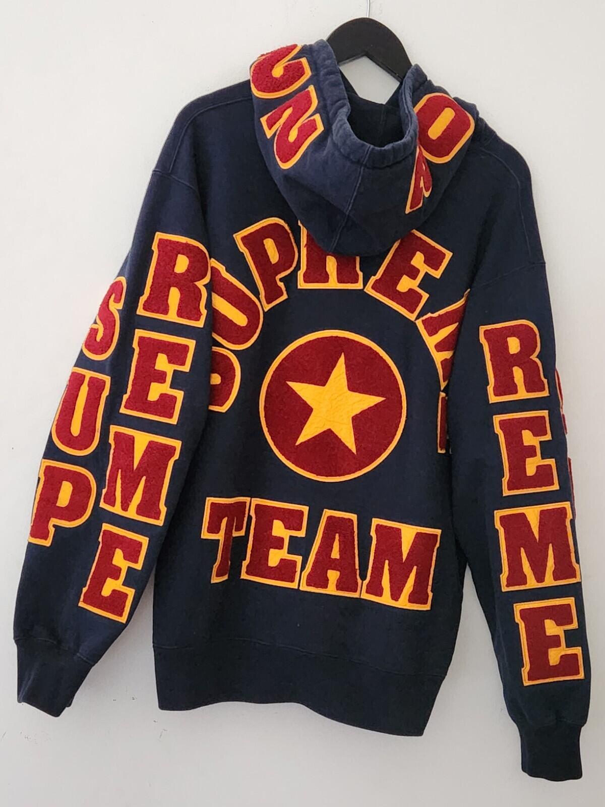 SS22 Supreme Team Chenille Kapuzenpullover Größe M Navy Hoodie