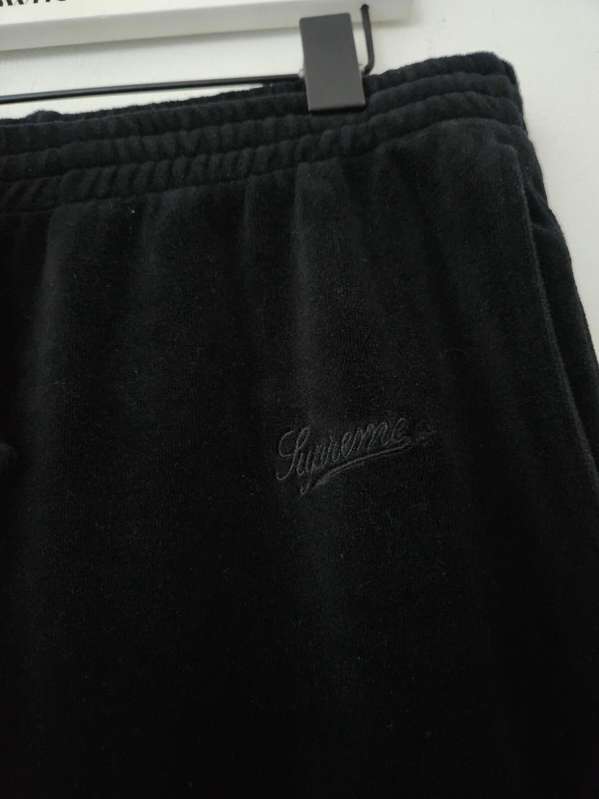 FW17 Supreme Velour Warm Up Pant + Crewneck Set black size S small & M Medium