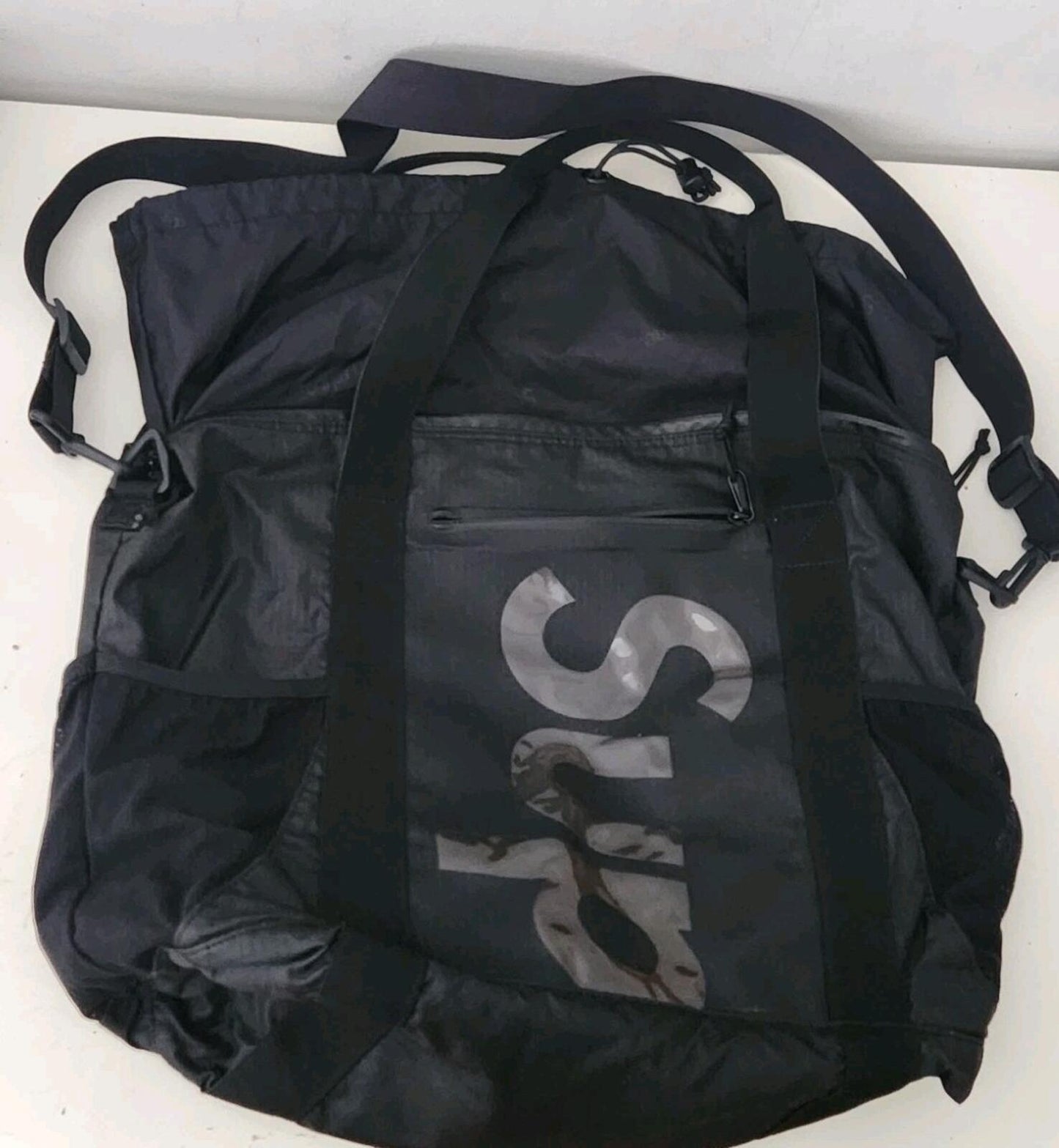 SS21 Supreme zip tote Black Bag Water Resistant Nylon