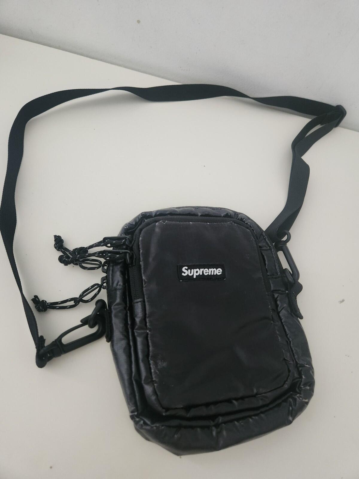 FW17 Supreme shoulder bag black Box Logo Cordura Fabric