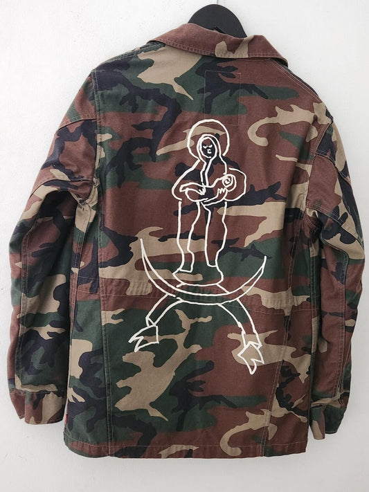 FW12 Supreme x Mark Gonzales chaqueta M-51 Camuflaje Woodland acolchado extraíble Talla Mediana