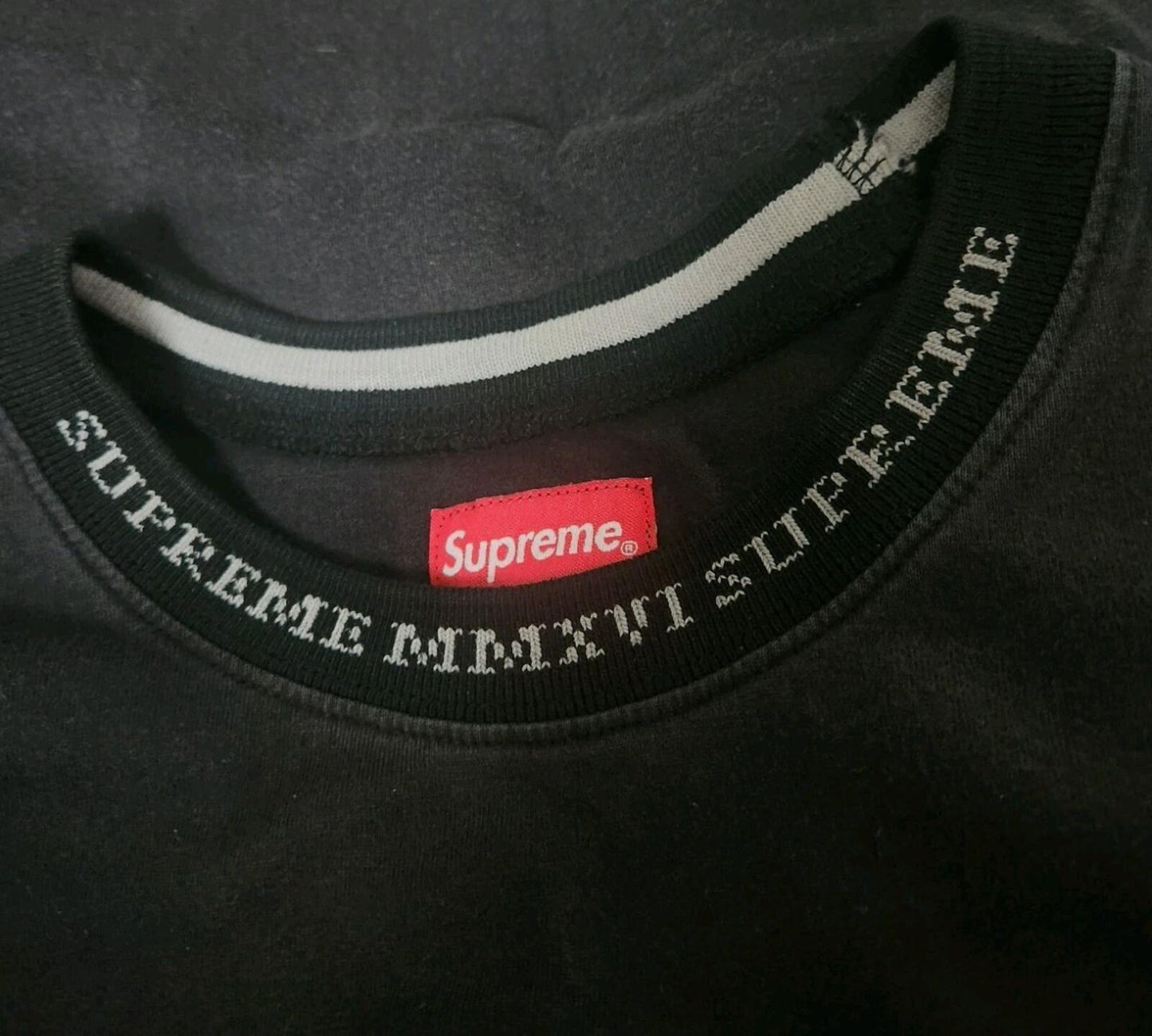 FW16 Supreme Rib Logo Athletic Top Blac Tee Size L