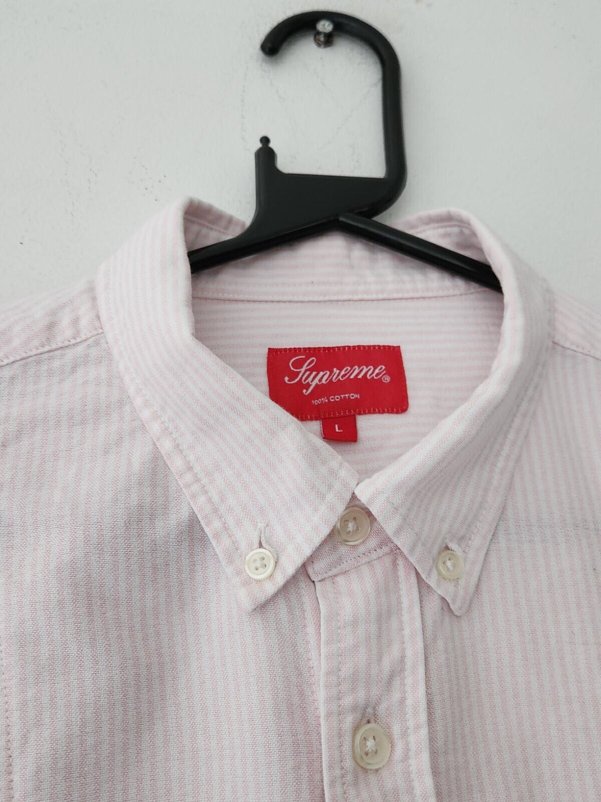 SS18 Supreme Oxford Shirt Größe L Large Gelb Pink Orange Knopfleiste Baumwolle
