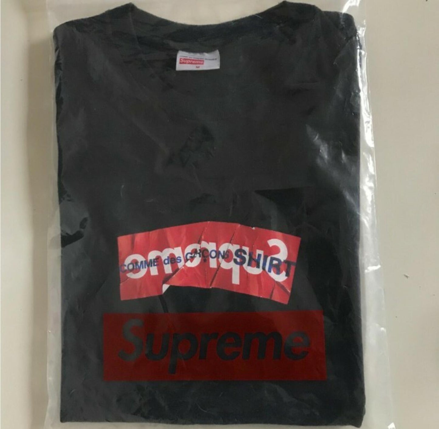 SS17 Supreme CDG Comme Des Garçons Shirt Box Logo Tee Black Size M