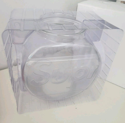 FW20 Supreme Pecera Transparente de Vidrio 1.1 galones Logo Grabado Accesorio Acuario