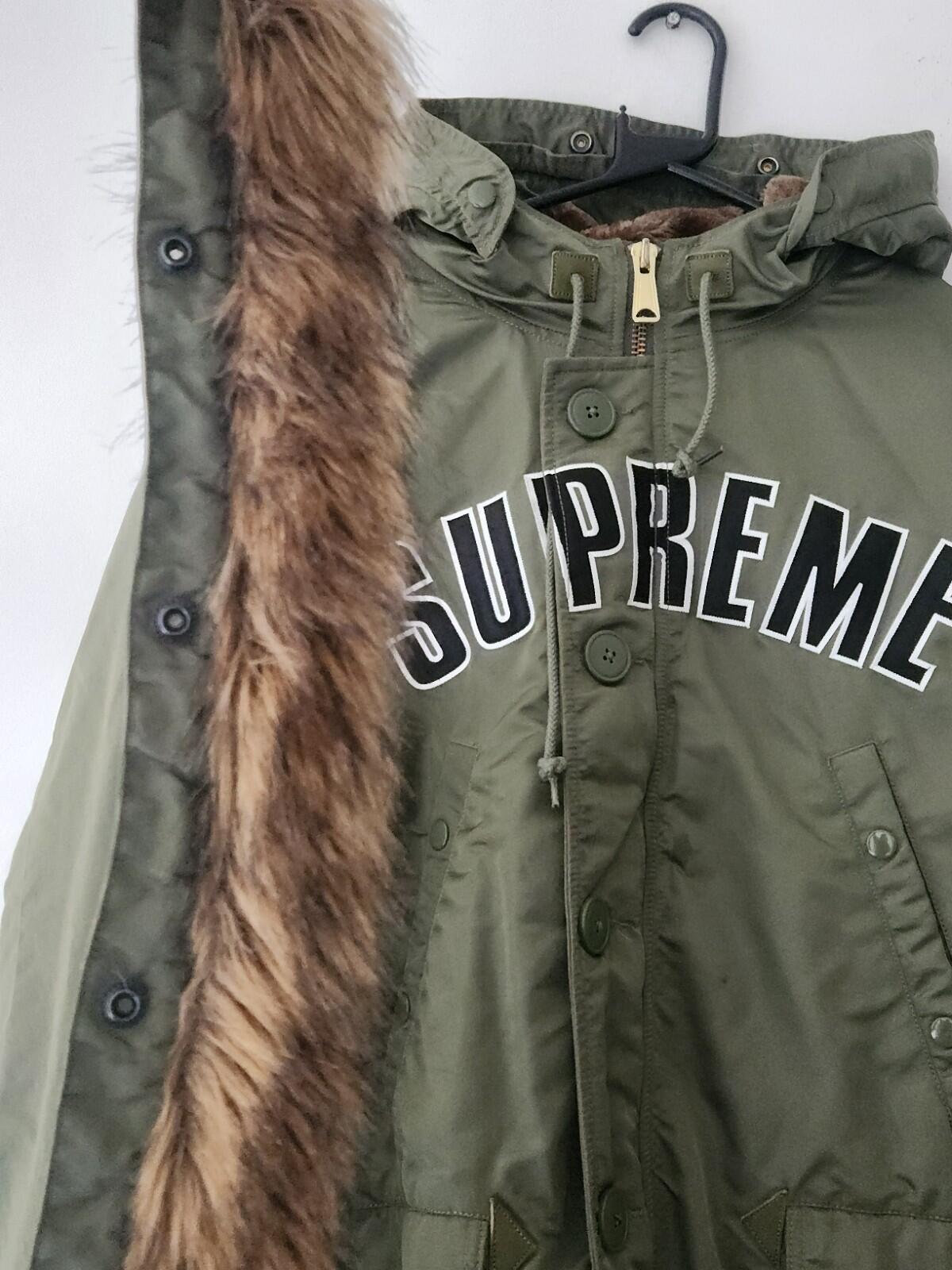 FW16 Supreme Arc Logo N-3B Parka Olive Size L Justin Bieber