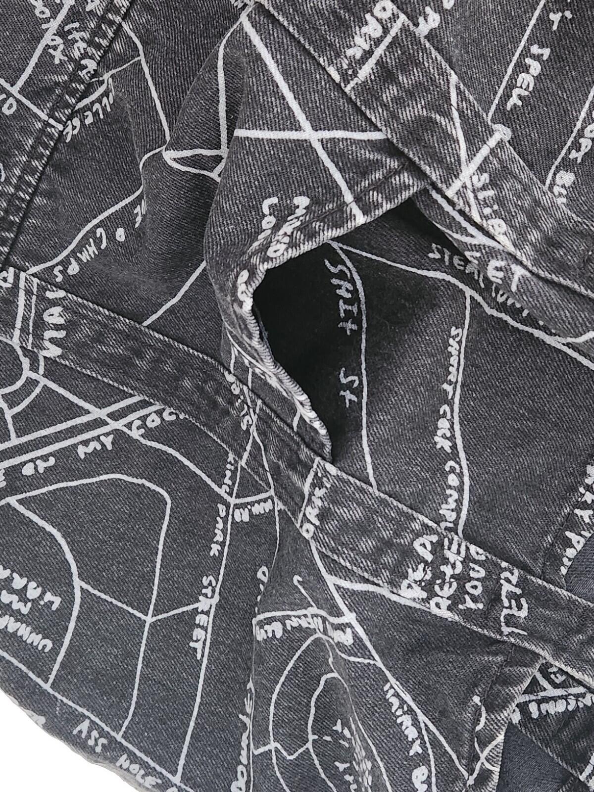 SS19 Supreme Gonz Map Denim Tote Cotton Artwork By Mark Gonzales Black Bag