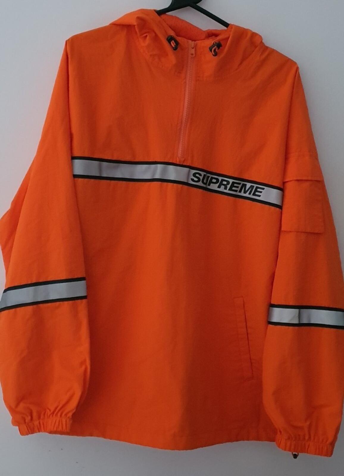 SS18 Supreme Reflective Taping Hooded Pullover L large jacket Water resistant