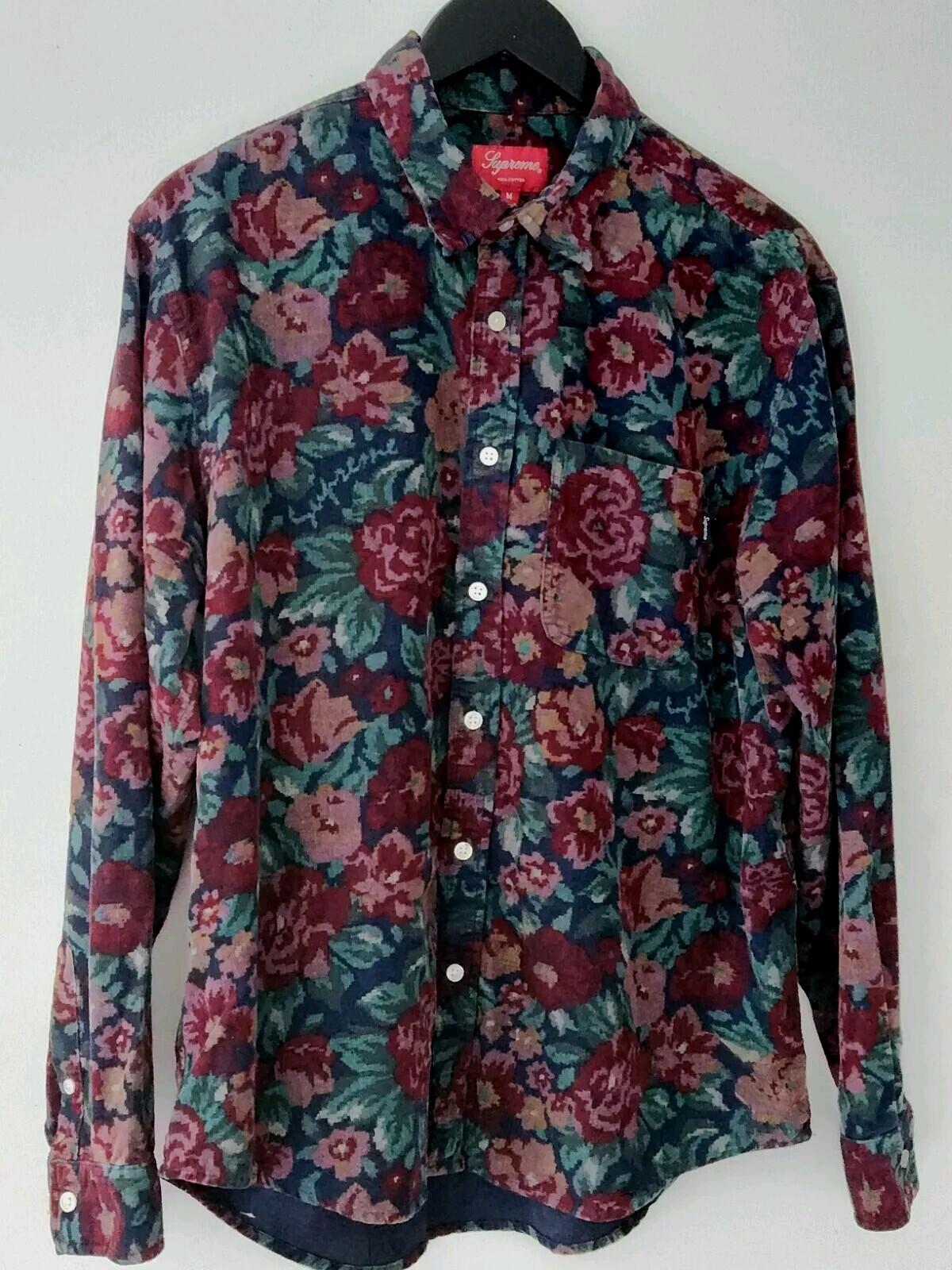 FW20 Supreme Digi Floral Corduroy Shirt Size M Medium Button Up Long Sleeve